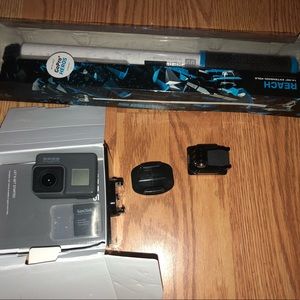 Go pro hero 5, rarely used. Comes with go pole